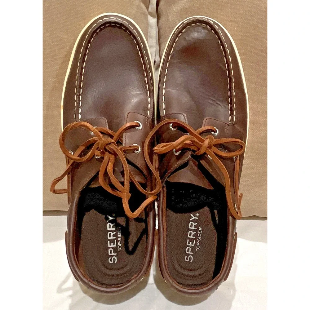Sperry Top-Sider Mens Bahama II Boat Shoes Brown Leather STS18789 Size 12